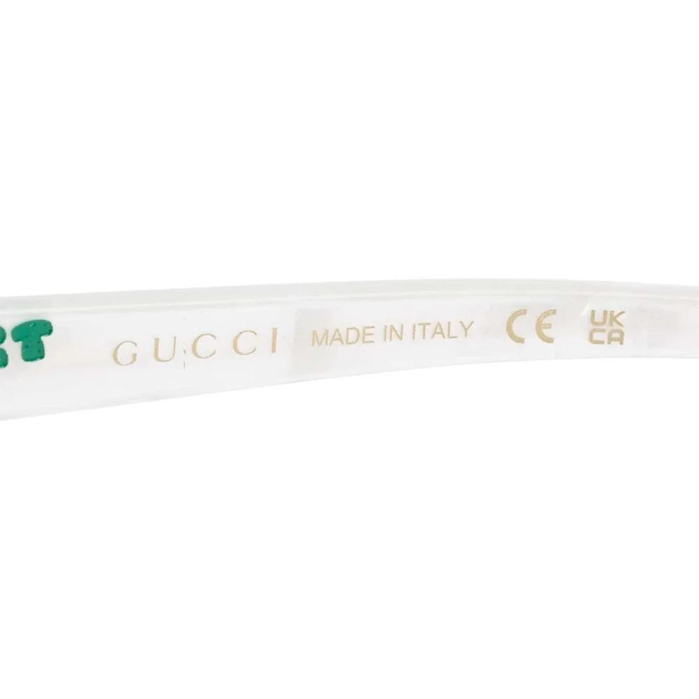 Gucci GG1376SA White Acetate 'Dans Le Vert ' Square Sunglasses w/ Case 55 18 145